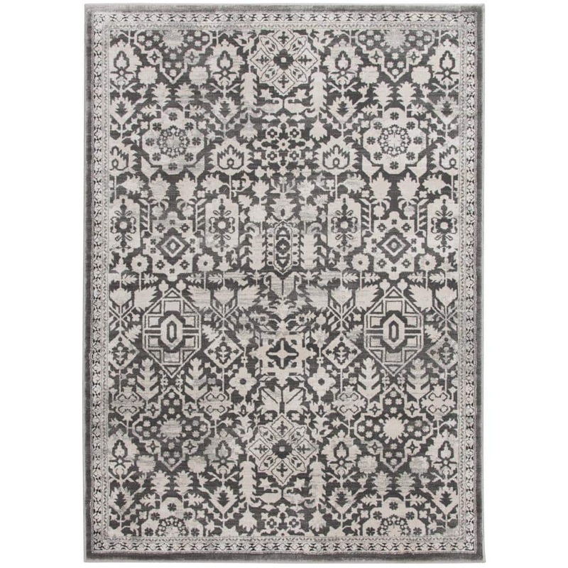 Home Decorators Collection Skyline Gray/Beige 5 ft. x 7 ft. Floral Area Rug 2838DOY57HCM200