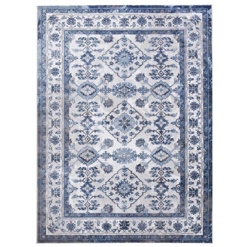 Home Dynamix Bazaar Elegance Grey/Blue 9 ft. x 12 ft. Medallion Area Rug 10-13152C-451