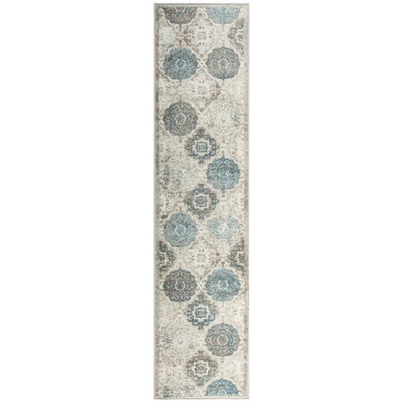 Home Dynamix Boho Grey/Blue 2 ft. x 7 ft. Oriental Area Rug 4-7585-705