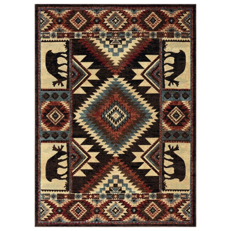 Home Dynamix Buffalo Southwest Brown/Red 8 ft. x 10 ft. Indoor Area Rug 1-17377-501