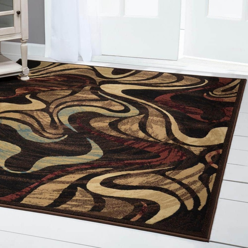 Home Dynamix Catalina Black/Brown 8 ft. x 10 ft. Abstract Area Rug 1-4473-450