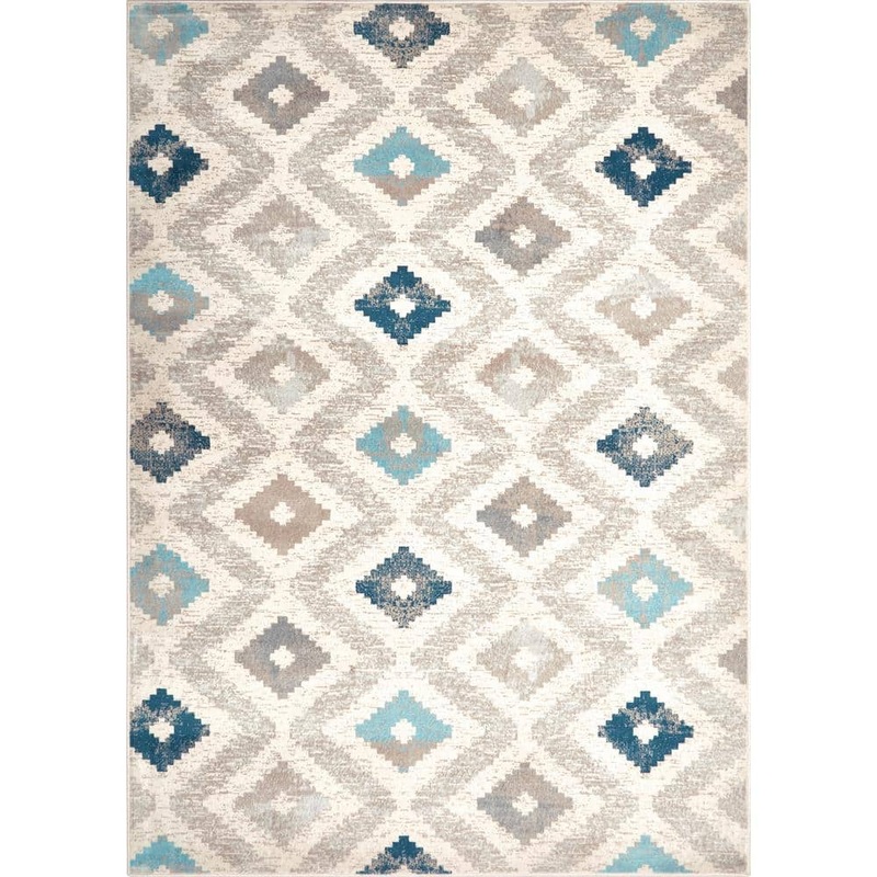 Home Dynamix Melrose Maritza Ivory/Blue 8 ft. x 10 ft. Geometric Area Rug 1-7066-682