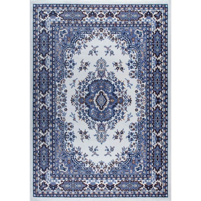 Home Dynamix Premium Blue/Ivory 8 ft. x 10 ft. Medallion Area Rug 1-7069-103