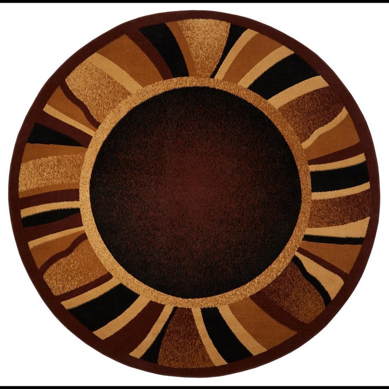 Home Dynamix Premium Rizzy Brown/Beige 8 ft. Border Round Area Rug 8R-7542-500