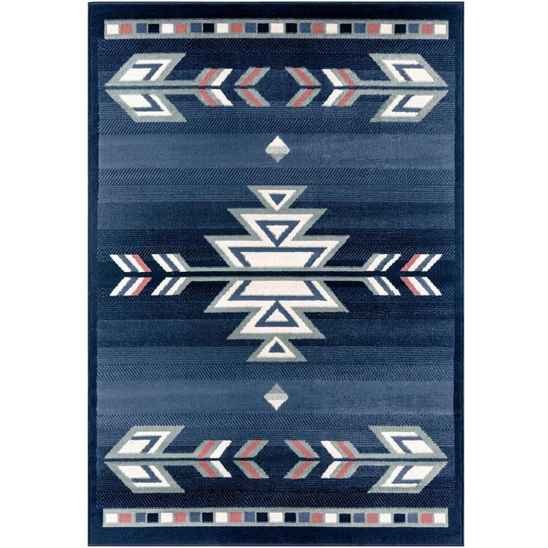 Home Dynamix Premium Sagrada Blue/Grey 8 ft. x 10 ft. Rectangle Geometric Polypropylene Area Rug 1-7053-309