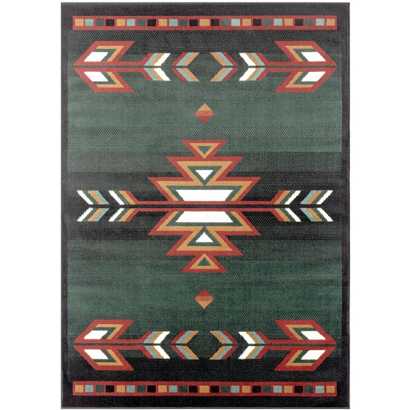 Home Dynamix Premium Sagrada Green/Red 8 ft. x 10 ft. Geometric Area Rug 1-7053-400