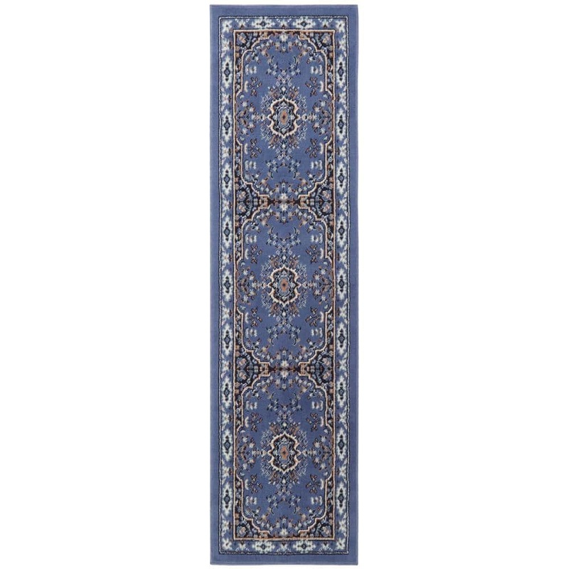 Home Dynamix Premium Sakarya Country Blue/Brown 2 ft. x 7 ft. Medallion Runner Rug 4-7069-310