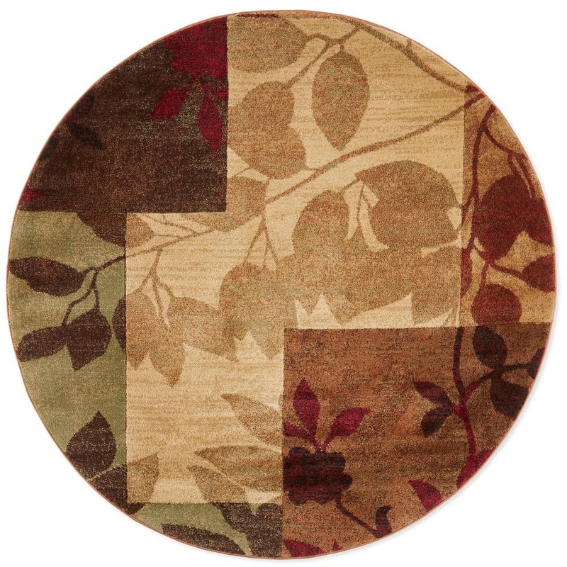 Home Dynamix Tribeca Beige/Brown 7 ft. Geometric Round Area Rug 8NR-HD5282-999