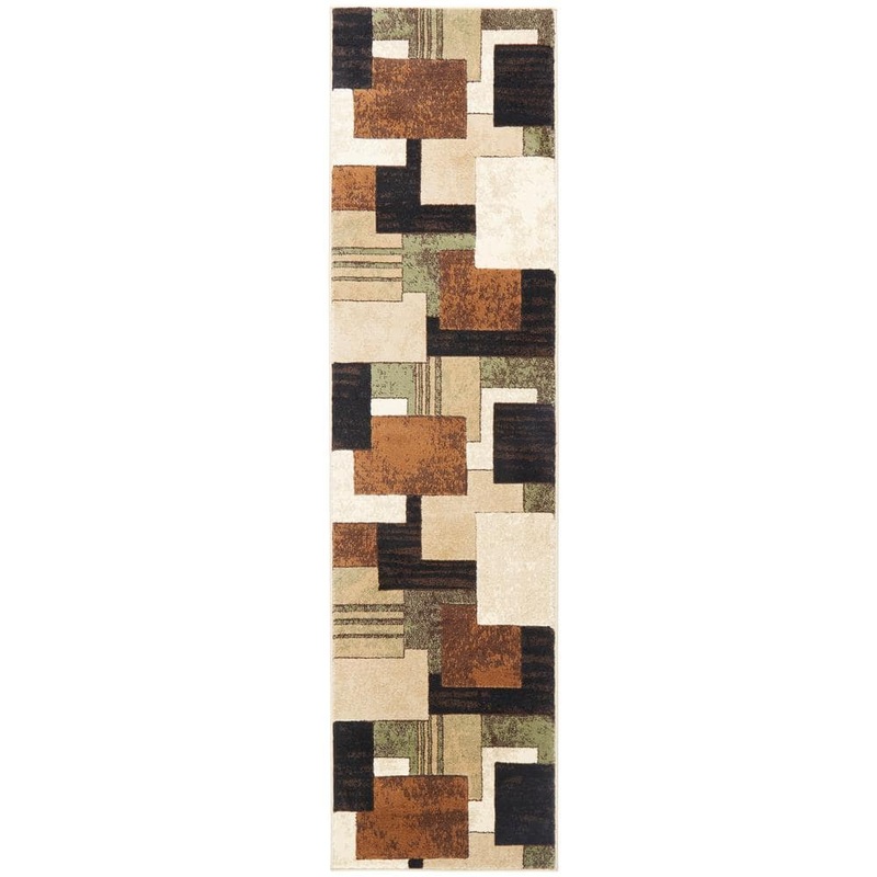 Home Dynamix Tribeca Brown/Green 2 ft. x 7 ft. Geometric Runner Rug 4N-HD5367-548