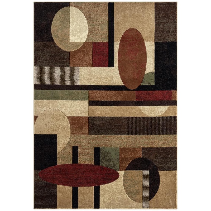 Home Dynamix Tribeca Jasmine Brown/Red 4 ft. x 5 ft. Geometric Area Rug 3NA-5376-524