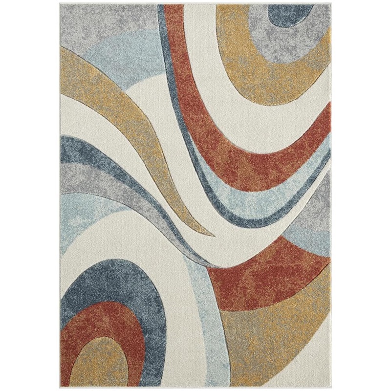 Home Dynamix Tribeca Slade Blue/Rust 5 ft. x 7 ft. Abstract Area Rug 2N-5382-320