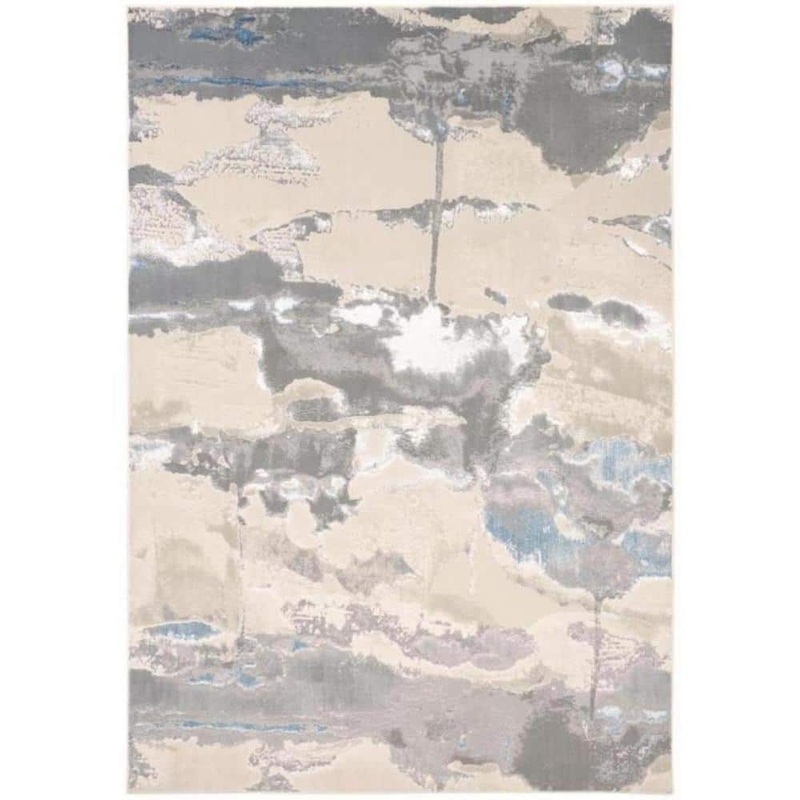 HomeRoots 10 x 13 Gray and Ivory Abstract Area Rug 2000513070