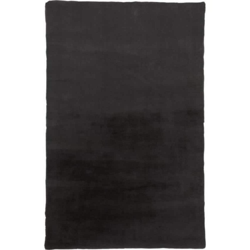 HomeRoots 5 x 7 Black and Taupe Solid Color Area Rug 2000514269