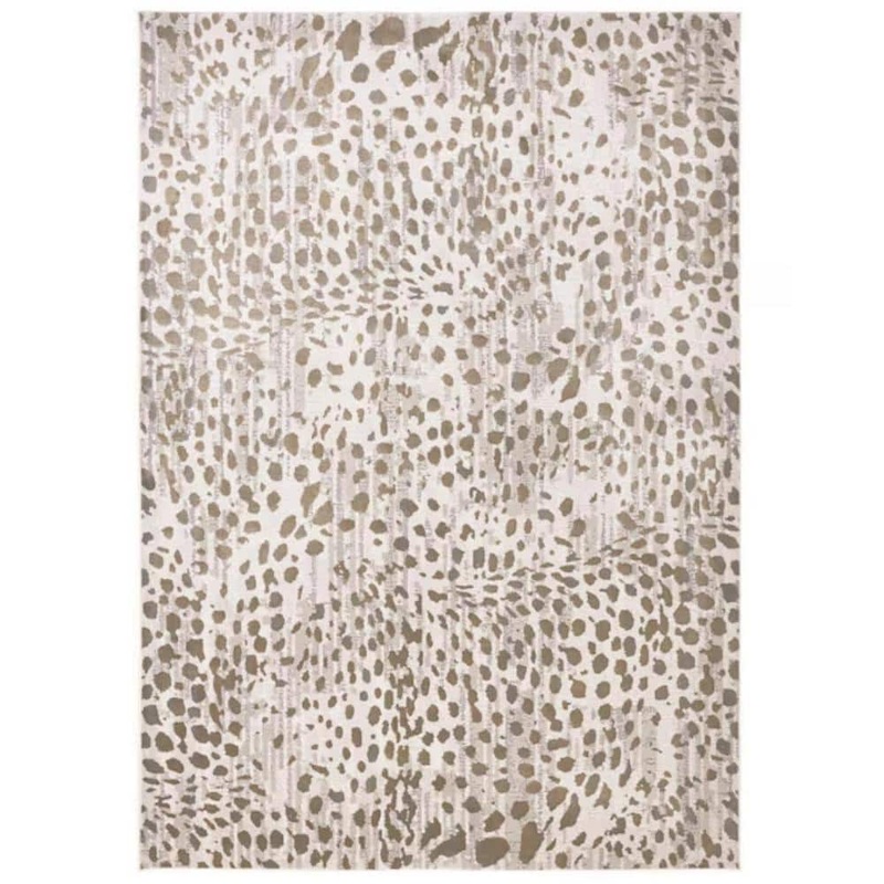 HomeRoots 5 x 8 Brown and Ivory Abstract Area Rug 2000511764