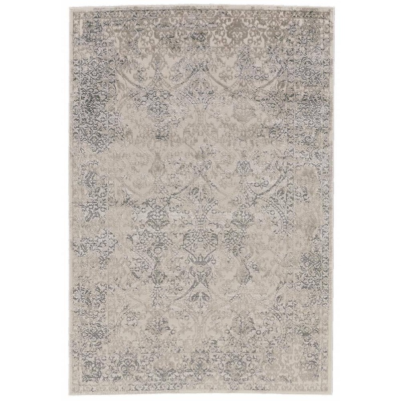 HomeRoots 5 x 8 Gray and Ivory Abstract Area Rug 2000511375
