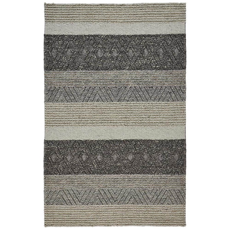 HomeRoots 5 x 8 Gray Striped Area Rug 2000515305