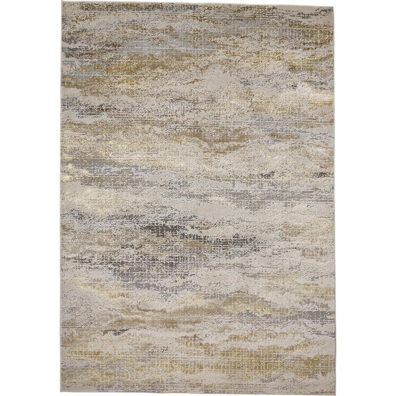 HomeRoots 7 x 10 Gray and Ivory Abstract Area Rug 2000512948