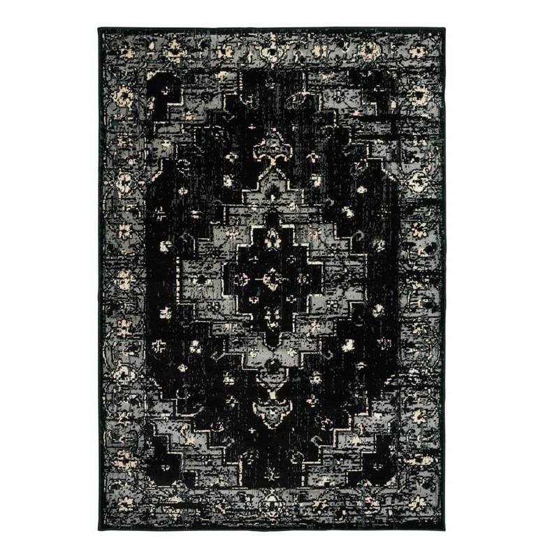 HomeRoots Black 8 ft. x 10 ft. Rectangle Polypropylene Area Rug 2000395771