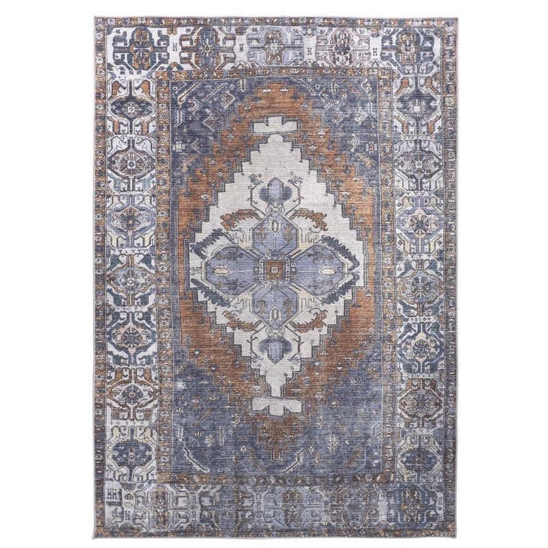 HomeRoots Blue and Ivory Floral 9 ft. x 12 ft. Area Rug 2000515066
