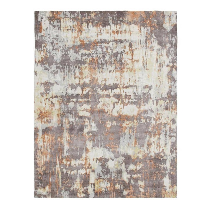 HomeRoots Brown and Tan 8 ft. x 10 ft. Abstract Area Rug 2000550069