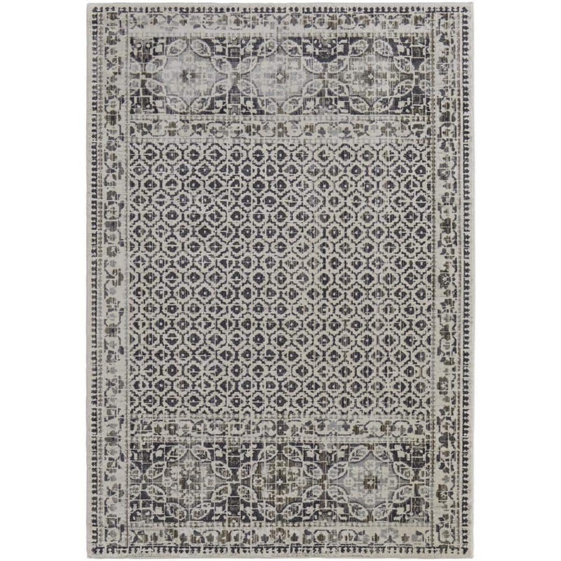 HomeRoots Gray and Ivory Abstract 8 ft. x 11 ft. Area Rug 2000512081