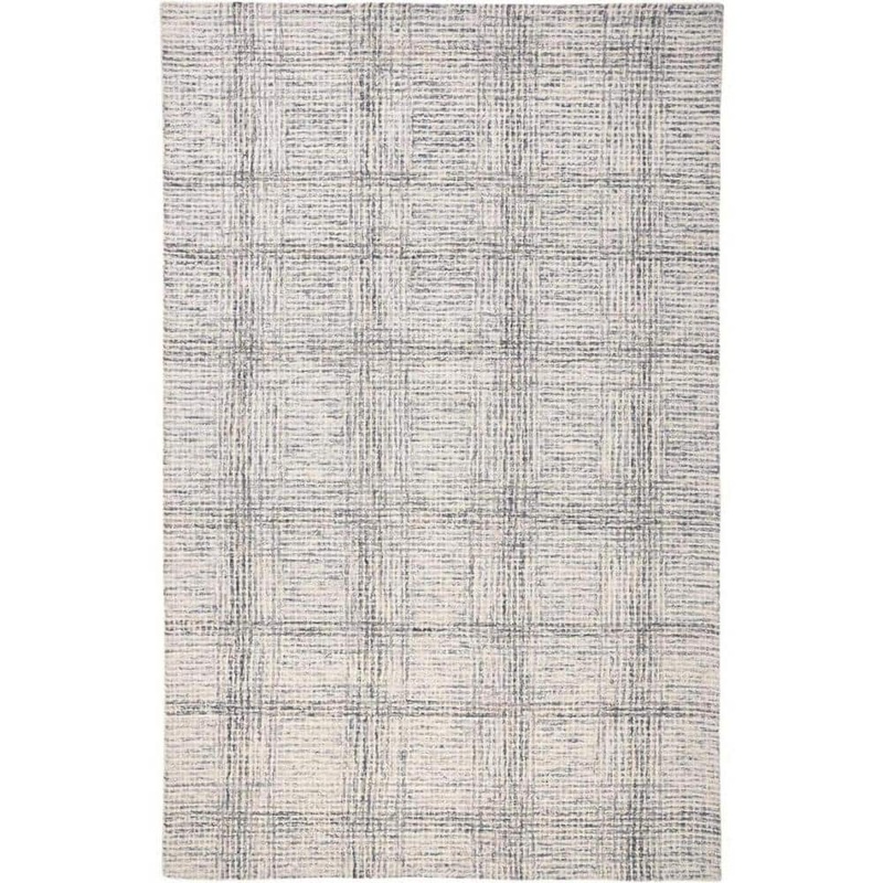 HomeRoots Gray and Ivory Plaid 8 ft. x 10 ft. Area Rug 2000512181