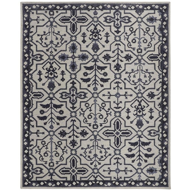 HomeRoots Gray Floral 4 ft. x 6 ft. Area Rug 2000513673