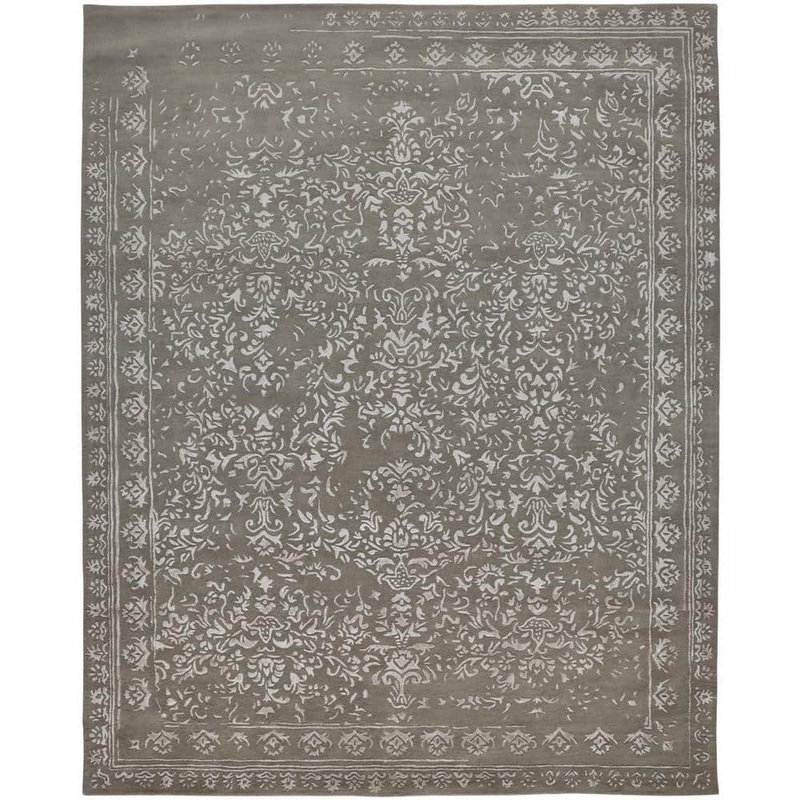 HomeRoots Gray Floral 9 ft. x 12 ft. Area Rug 2000512529
