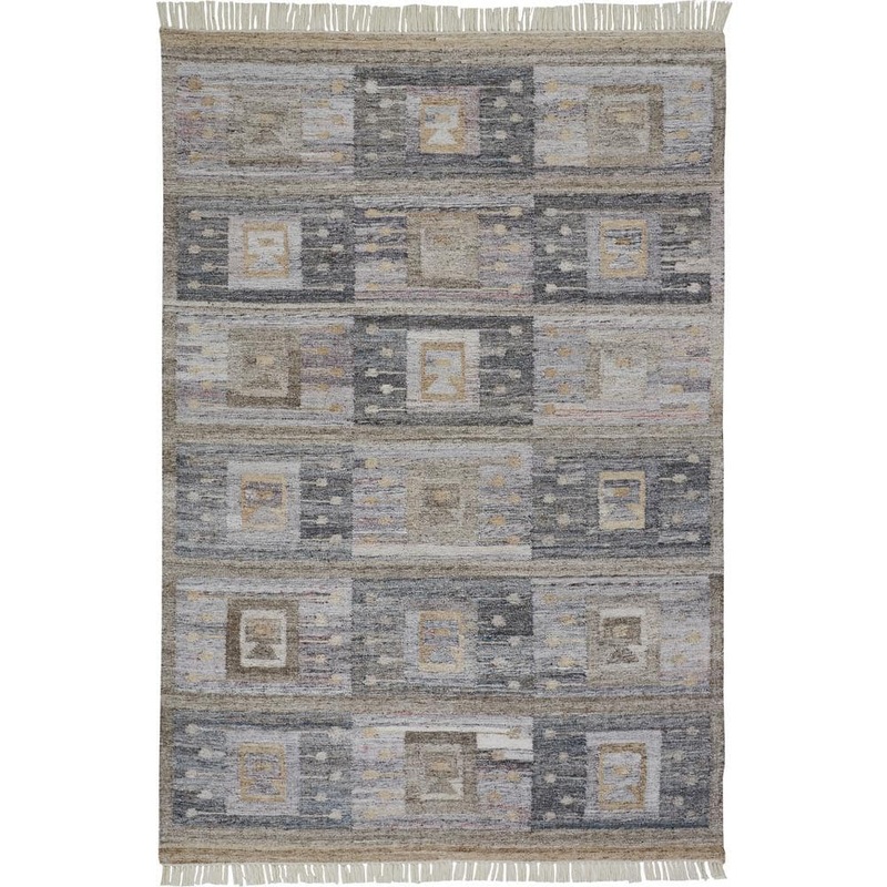HomeRoots Gray Geometric 10 ft. x 13 ft. Area Rug 2000512462