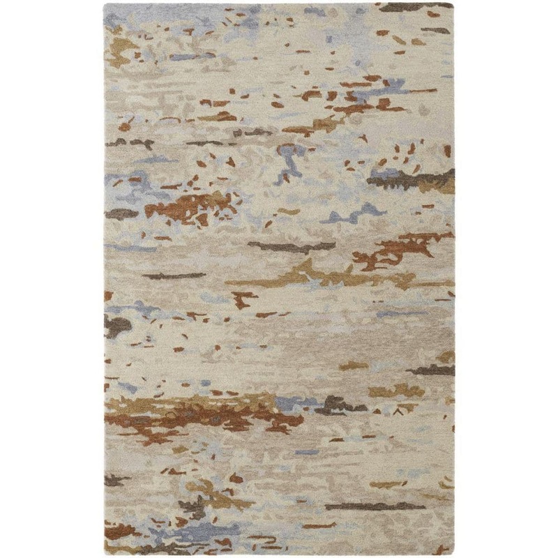 HomeRoots Ivory, Blue 2 ft. x 3 ft.  Abstract Area Runner 2000513627