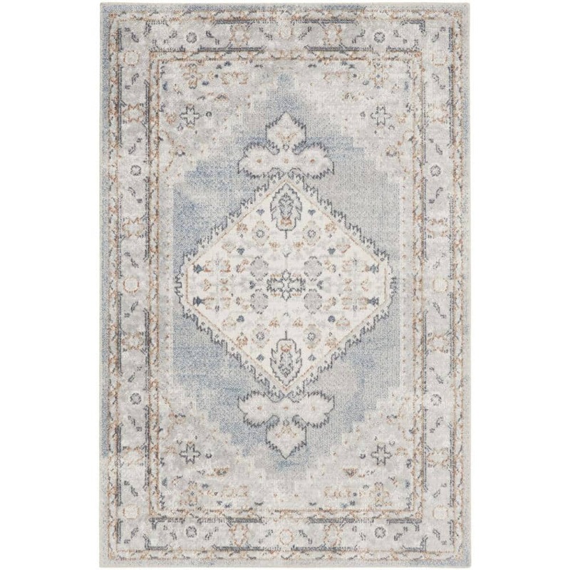 HomeRoots Light Blue 3 ft. x 5 ft. Oriental Area Rug 2000521767