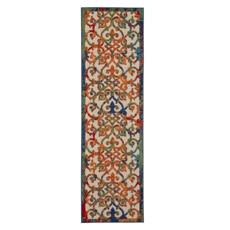HomeRoots Multicolored 2 ft. x 6 ft. Runner Polypropylene Area Rug 2000385024