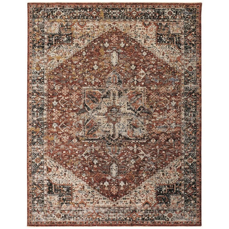 HomeRoots Red and Ivory Abstract 10 ft. x 13 ft. Area Rug 2000512499