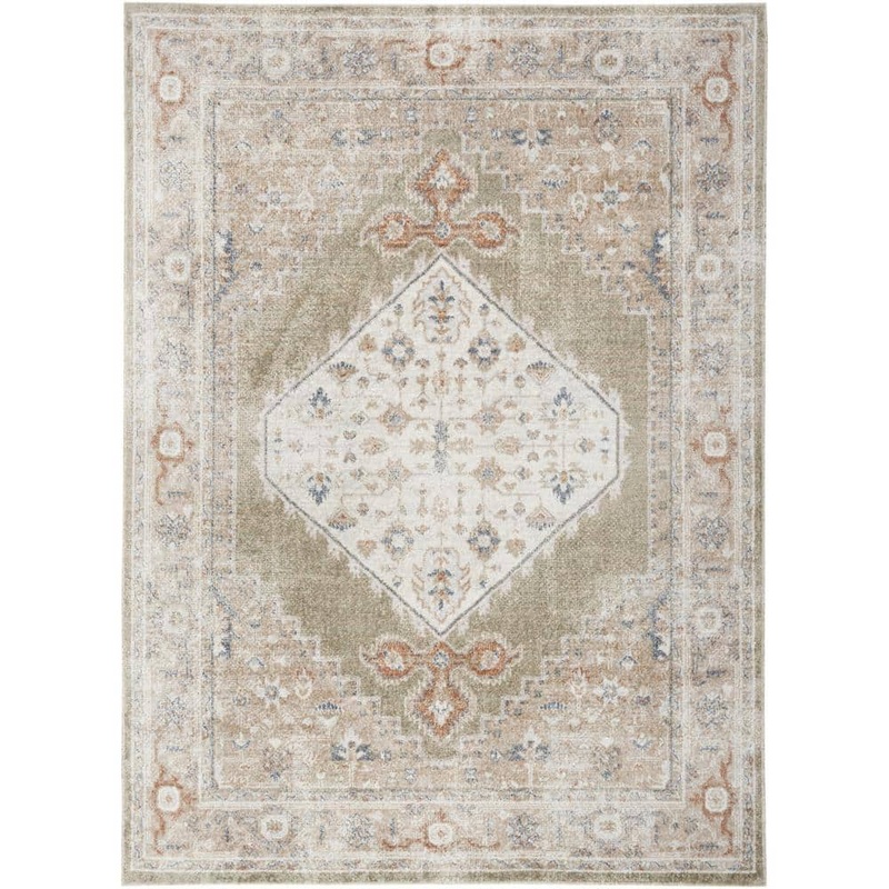 HomeRoots Sage 5 ft. x 7 ft. Oriental Power Loom Distressed Washable Area Rug 2000521732