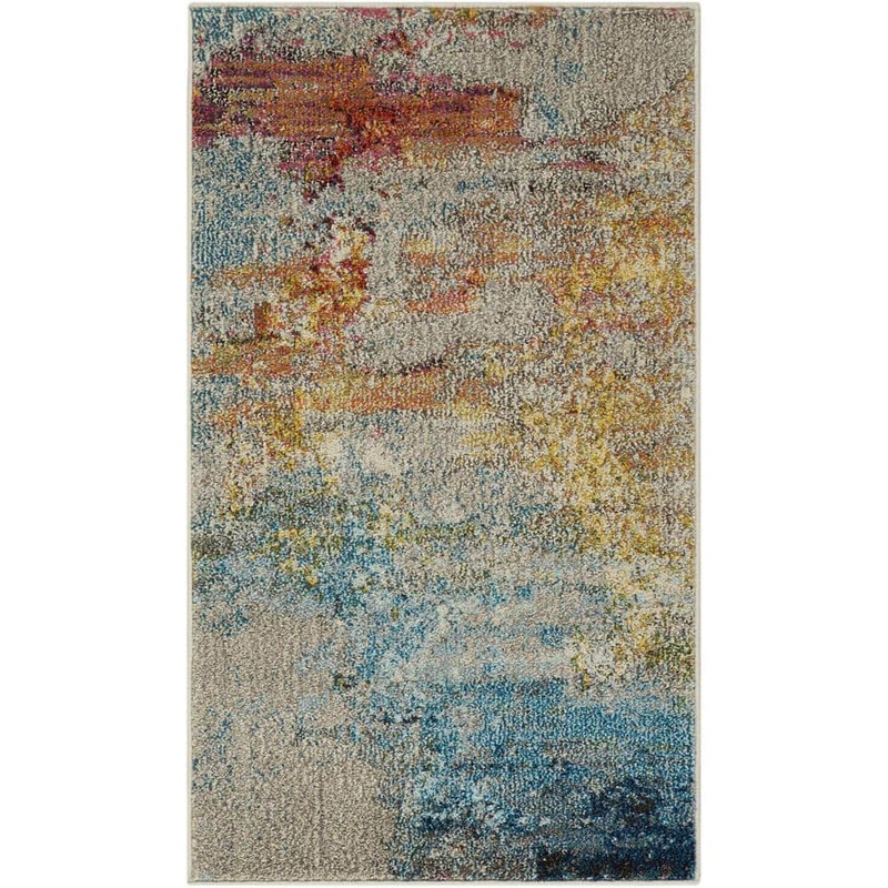 HomeRoots Sealife 2 ft. x 4 ft. Abstract Area Rug 2000480141