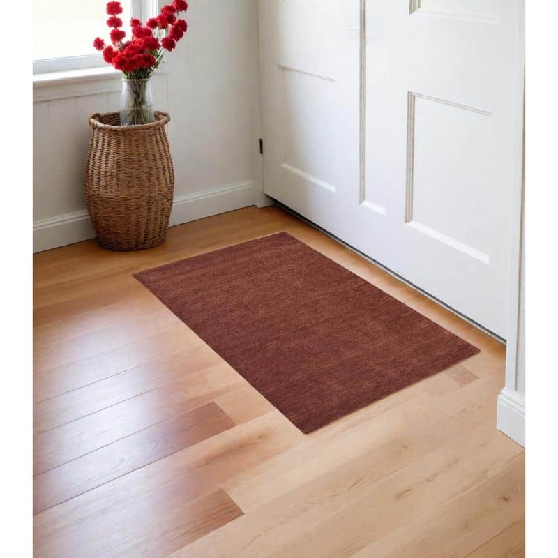 HomeRoots 2 x 3 Orange and Red Abstract Area Rug 2000511081