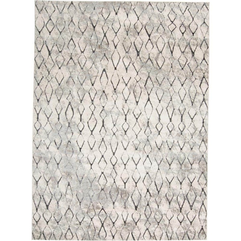 HomeRoots Gray and Ivory Abstract 10 ft. x 14 ft. Area Rug 2000512068