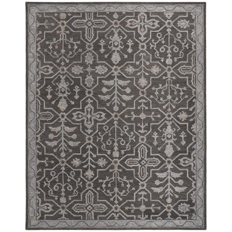 HomeRoots Gray, Ivory  2 ft. x 3 ft.  Floral Area Runner 2000513672