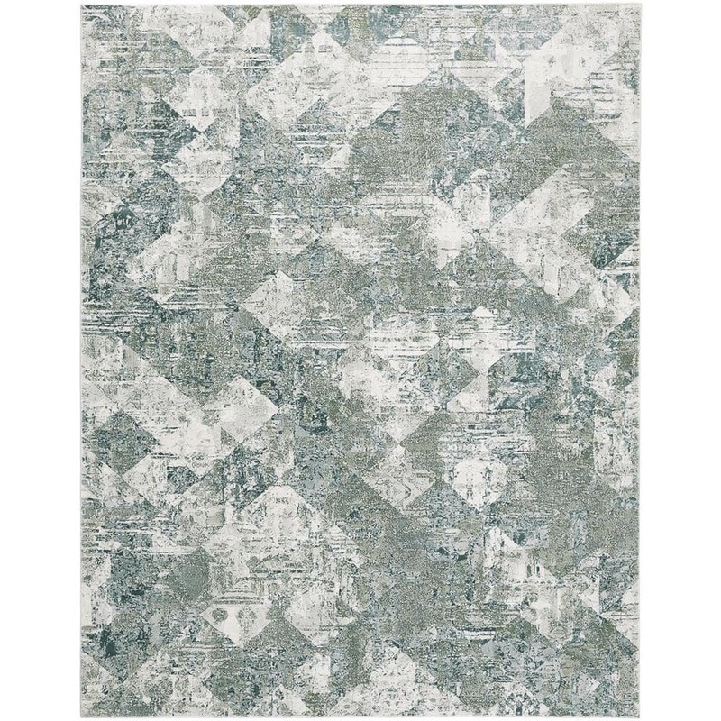 HomeRoots Green and Ivory Striped 5 ft. x 8 ft. Area Rug 2000512901