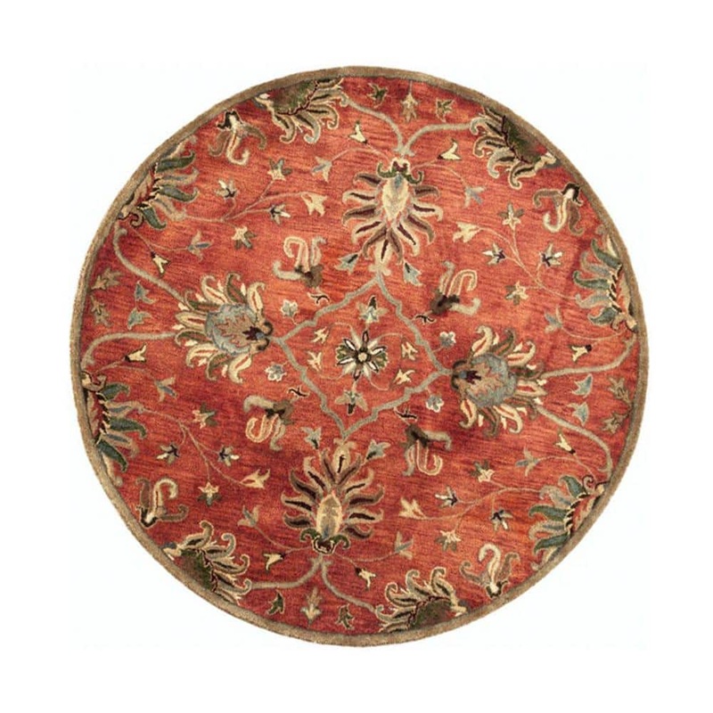 HomeRoots Josephine Sienna 5 ft. x 5 ft. Round Wool Scatter/Accent Rug 375525