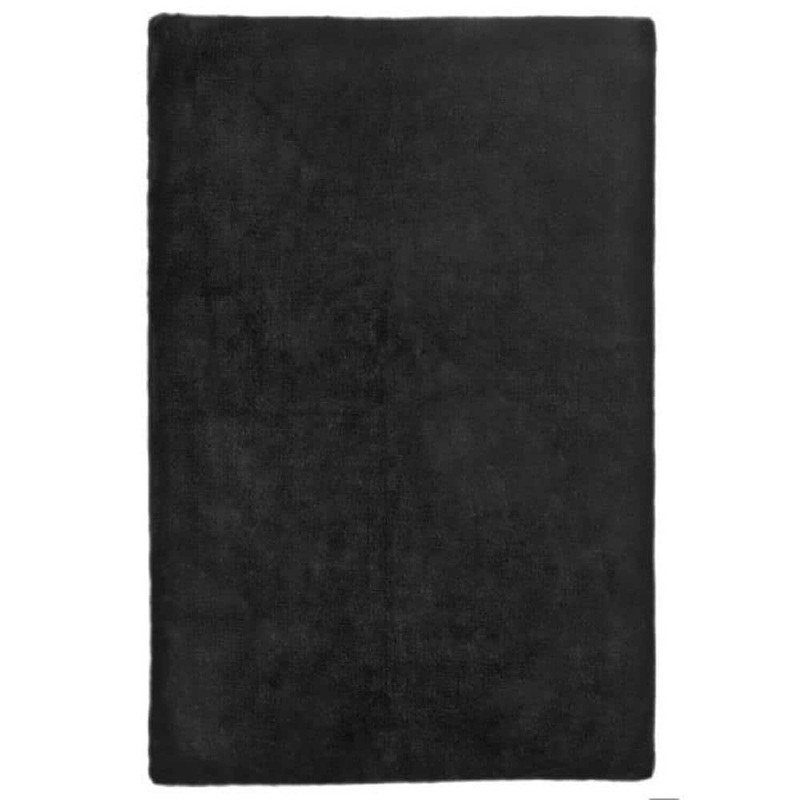 iliebe Mmlior Black 5 ft. x 8 ft. Soft Faux Rabbit Fur Area Rug TMBRC58