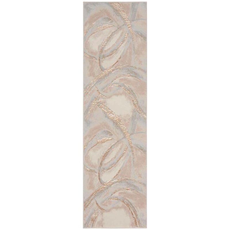 Inspire Me! Home Decor Brushstrokes Beige Grey 2 ft. x 8 ft. Brushstroke Contemporary Runner Area Rug 898937