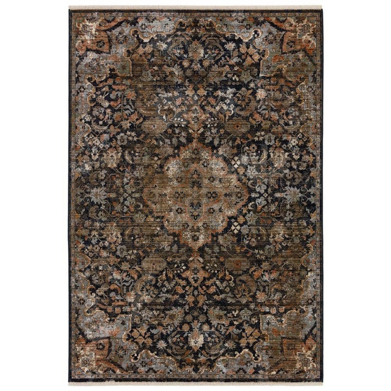 Jaipur Living Amena Black/Dark Taupe 10 ft. x 14 ft. Medallion Area Rug RUG148480