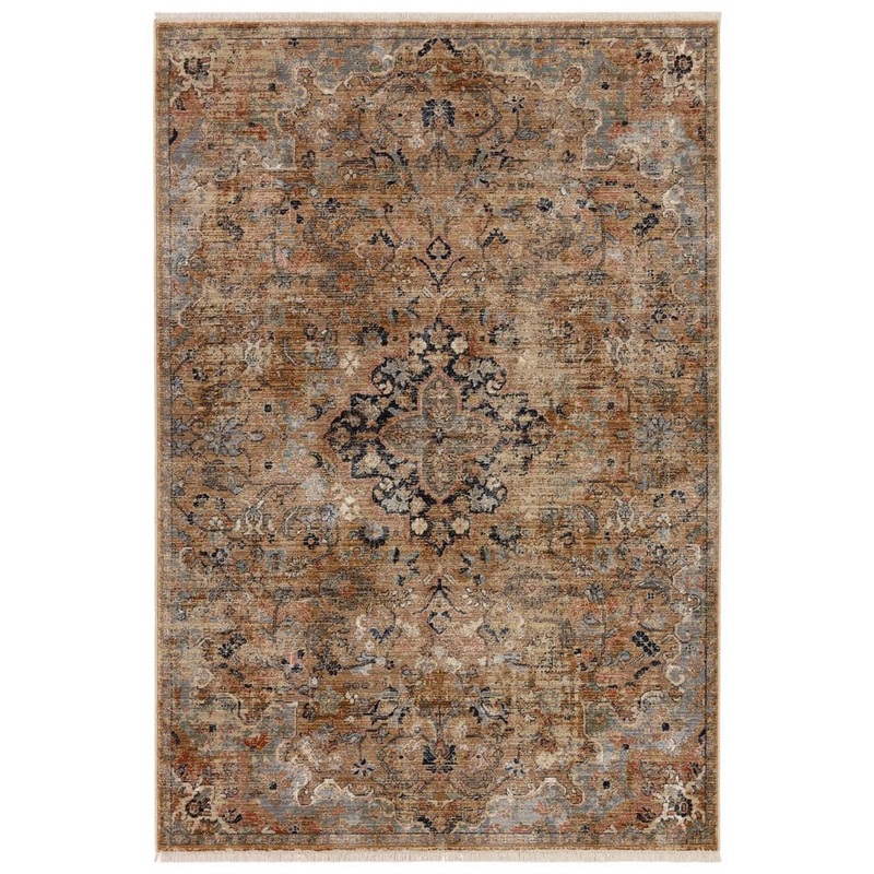Jaipur Living Amena Gold/Gray 5 ft. x 8 ft. Medallion Area Rug RUG148475