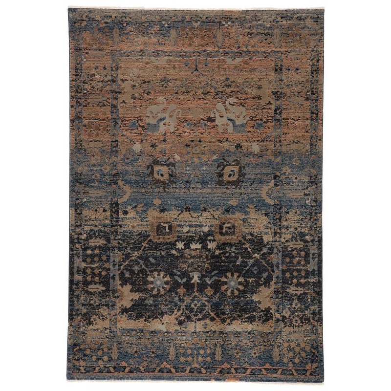 Jaipur Living Caruso Blue/Taupe 2 ft. 6 in. x 8 ft. Oriental Runner Rug RUG146766