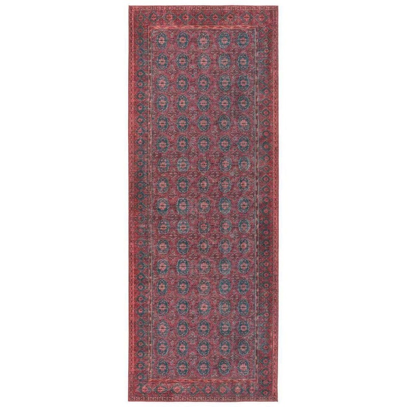 Jaipur Living Machine Washable Kalinar Dark Red 3 ft. x 5 ft. Damask Area Rug RUG154757