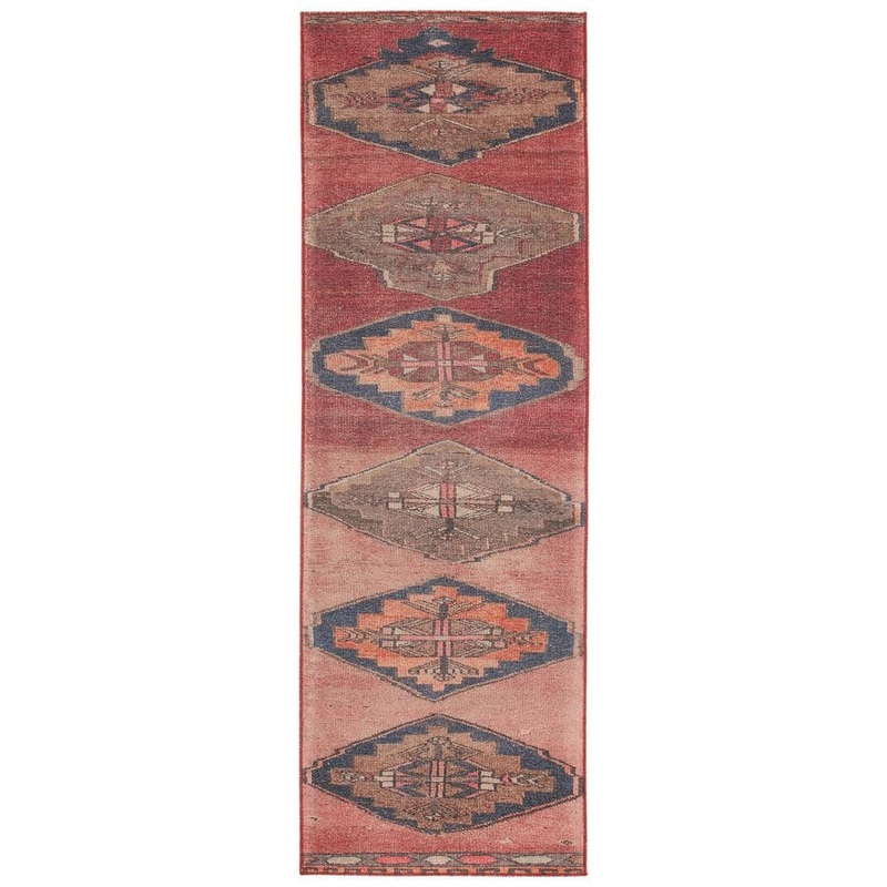 Jaipur Living Mirta Pink/Blue 2 ft. 6 in. x 7 ft. 6 in. Medallion Runner Rug RUG146965