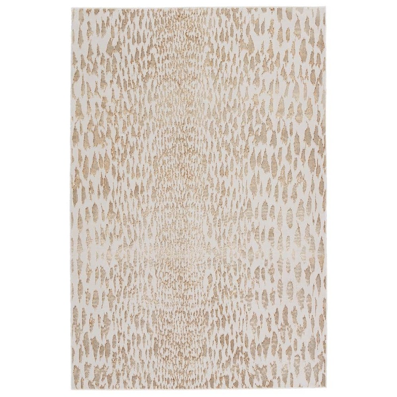 Jaipur Living Nikki Chu Kimball Power-Loomed Ivory/Gold 5 ft. x 7 ft. 6 in. Animal Rectangle Area Rug RUG151743