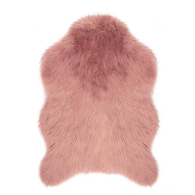 Jean Pierre Faux Fur Shag Blush 2 ft. x 3 ft. Shaped Accent Rug YMA006979