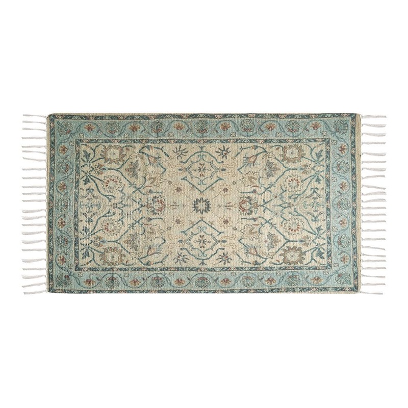 Jessica Simpson Chinille Fringe Machine Washable Green/Yellow 2 ft. x 5 ft. Floral Accent Area Rug JSA024624